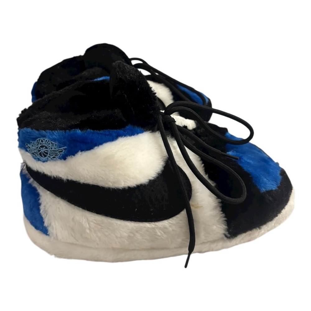 Nike Jordan 1 Plush Blue and Black Dunk Streetwear Loungewear Slippers One Size